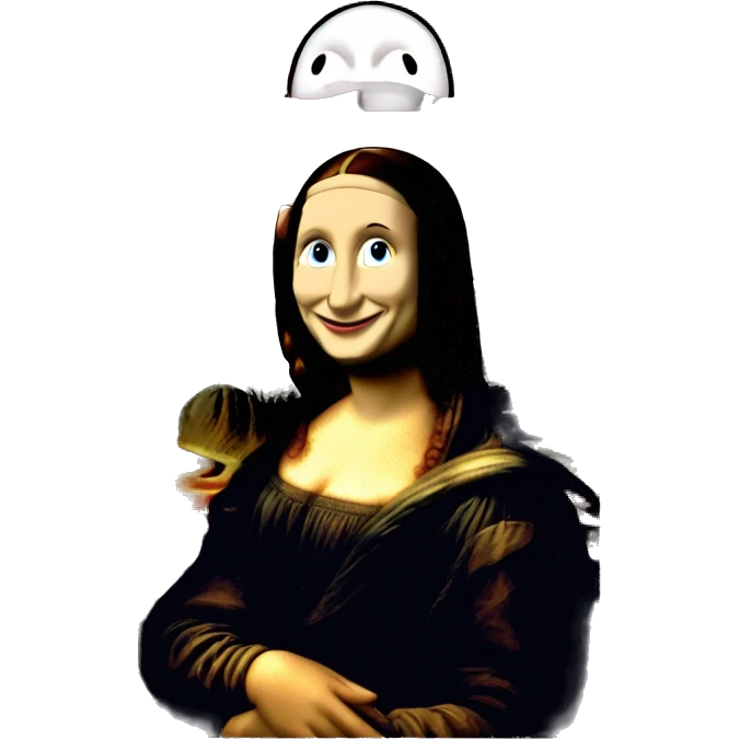Mona Lisa holds a communist symbol emoji