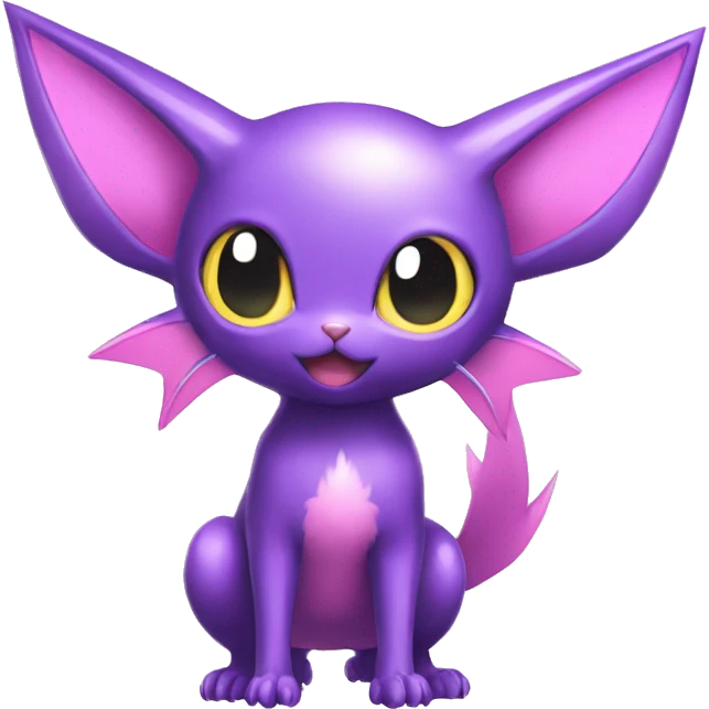 Shiny Kawaii Noibat-Skitty-Espeon-fusion-hybrid full body emoji