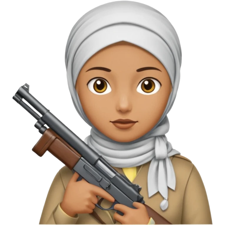 Muslim terrorist shooting a gun emoji