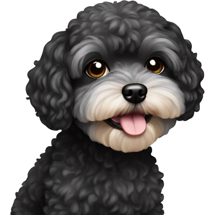 ugly black small maltipoo dog emoji