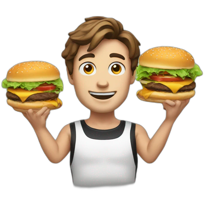 mr beast with a burger emoji
