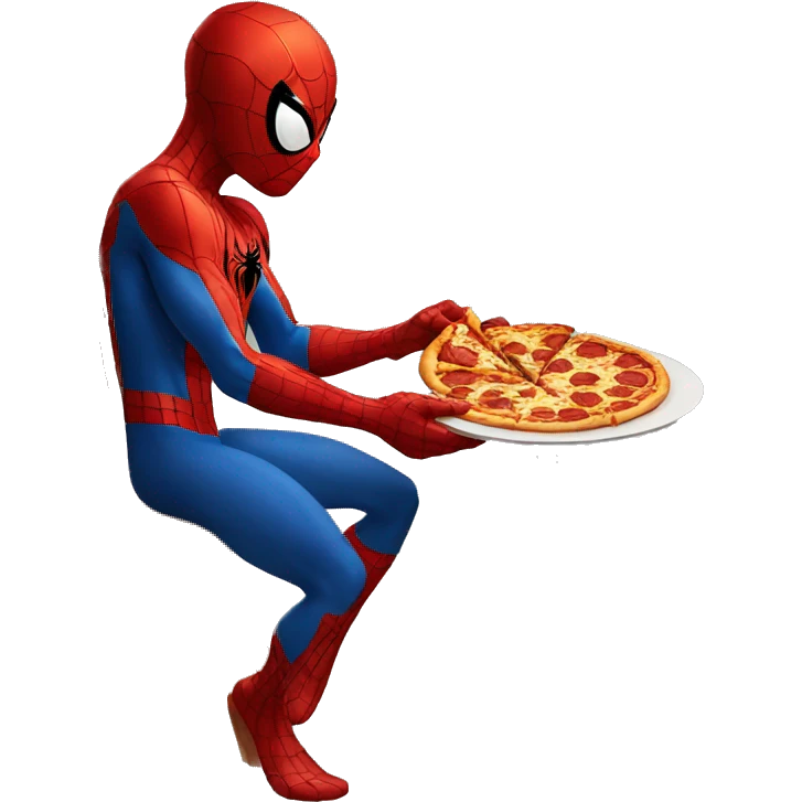 Spider-Man eating pizza emoji