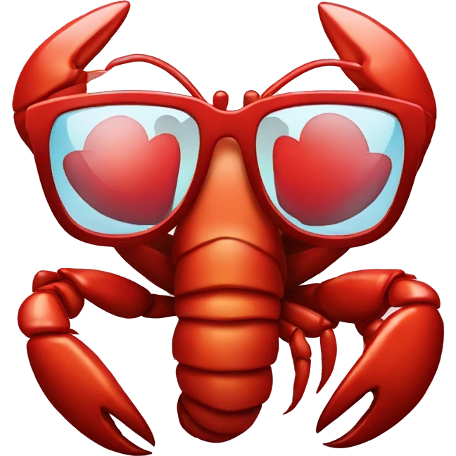 Lobster with glasses and heart emoji