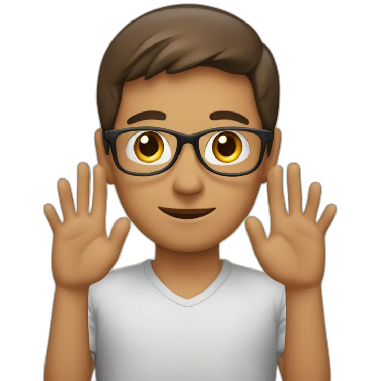choqué avec les mains derrière les oreilles emoji