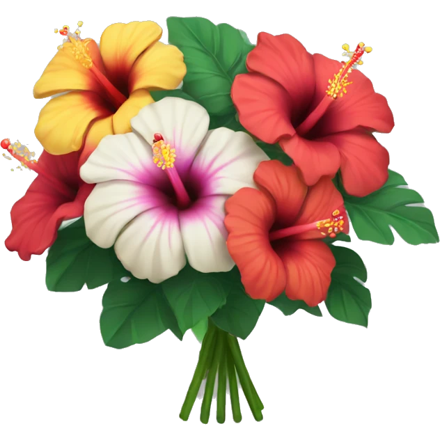 Hibiscus flower bouquet emoji
