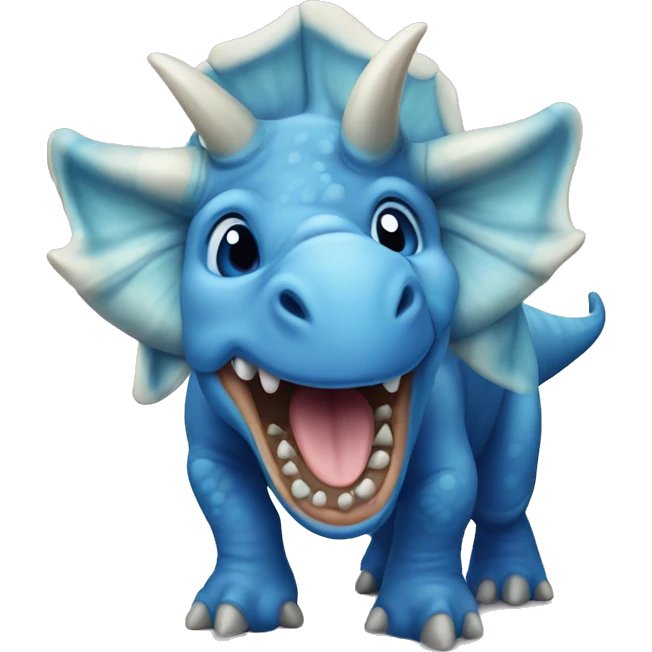 Happy blue triceratops emoji