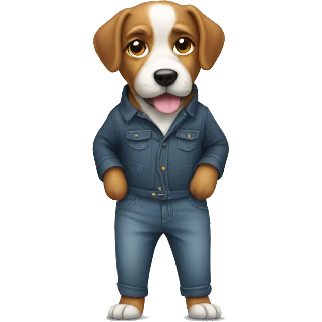 Dog wearing a pants emoji