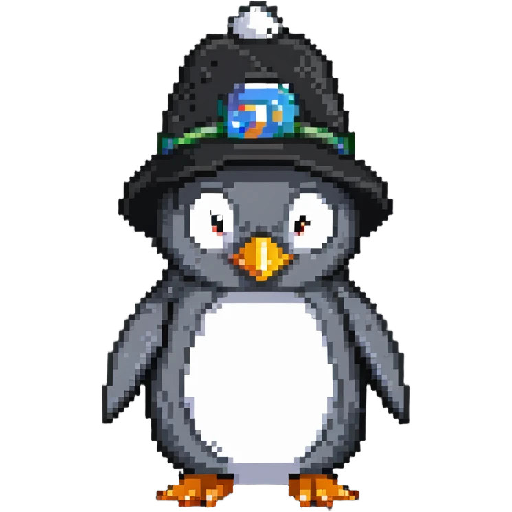 penguin with a Discord hat emoji