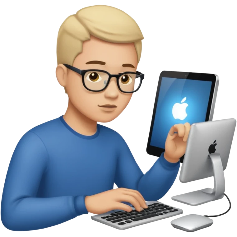 someone working on his pc emoji
