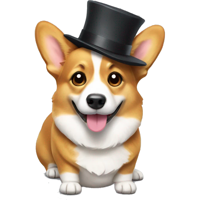 corgi with a hat emoji