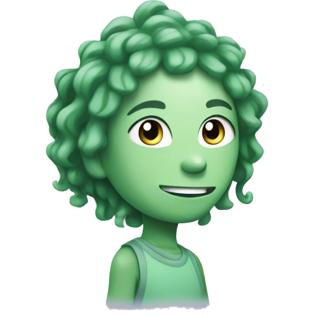 light green pearl from steven universe with short green dreads emoji