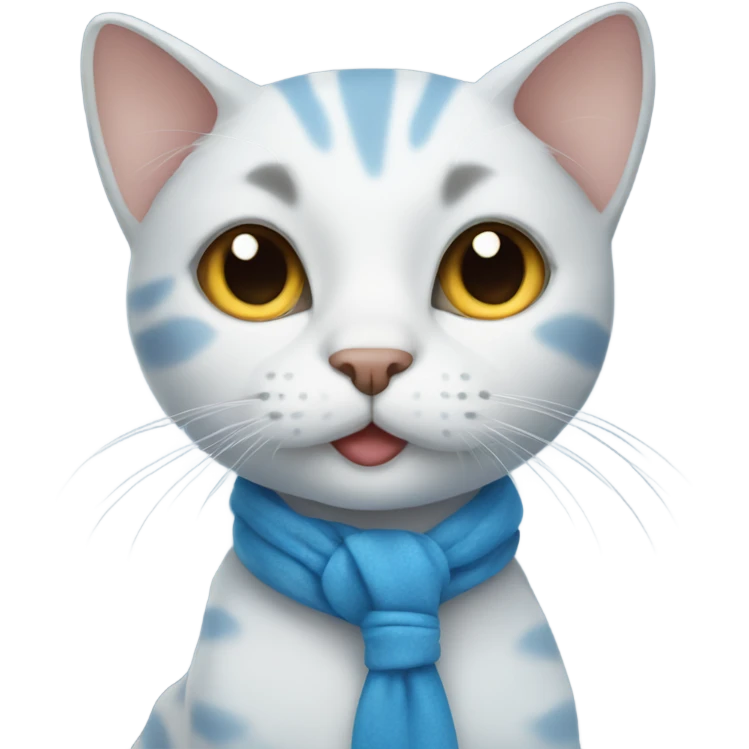 cat wearing blue emoji
