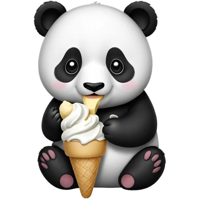 Panda eating ice cream emoji