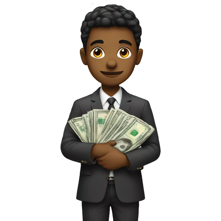 Boy with money emoji