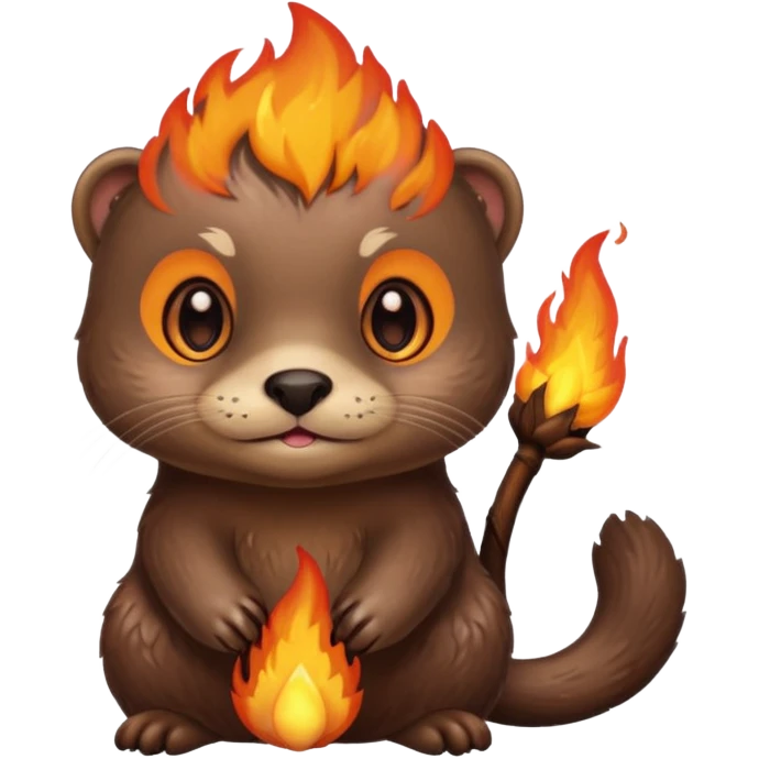 Otter with fire eyes emoji