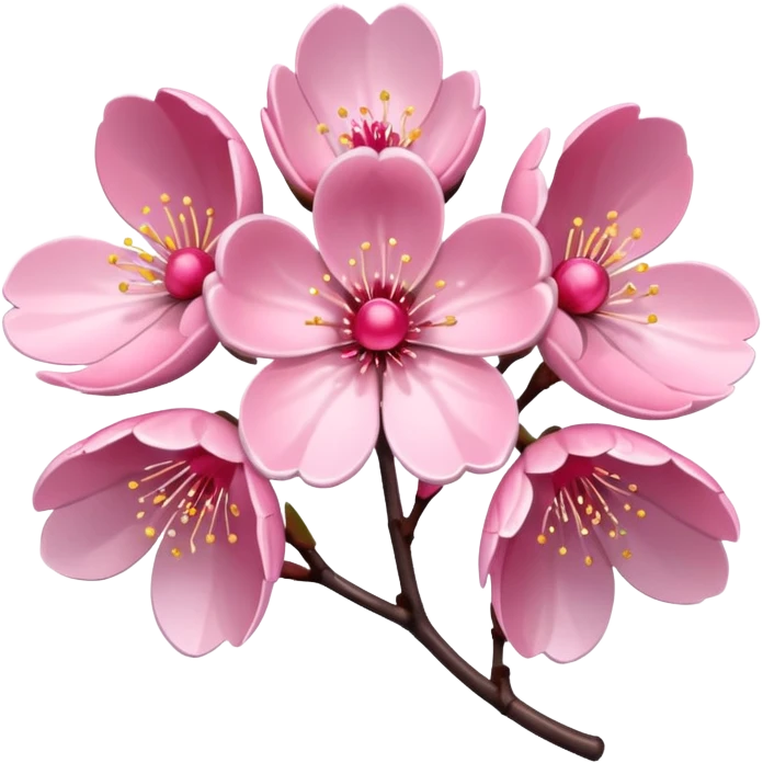 Stylized pink glitter cherry blossom flower (sakura) emoji