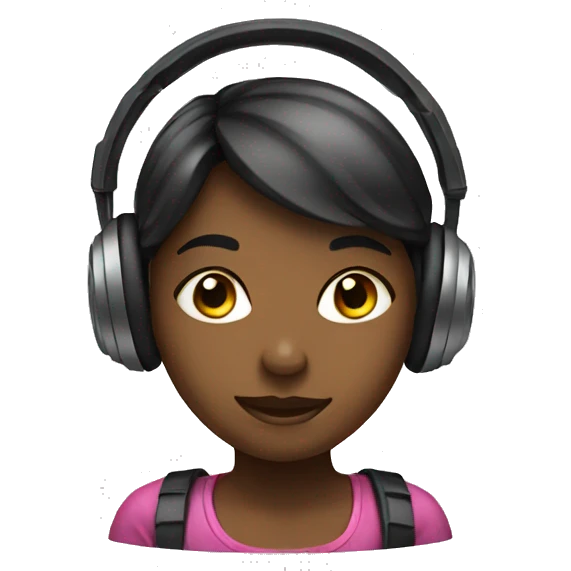 Girl with headphones  emoji