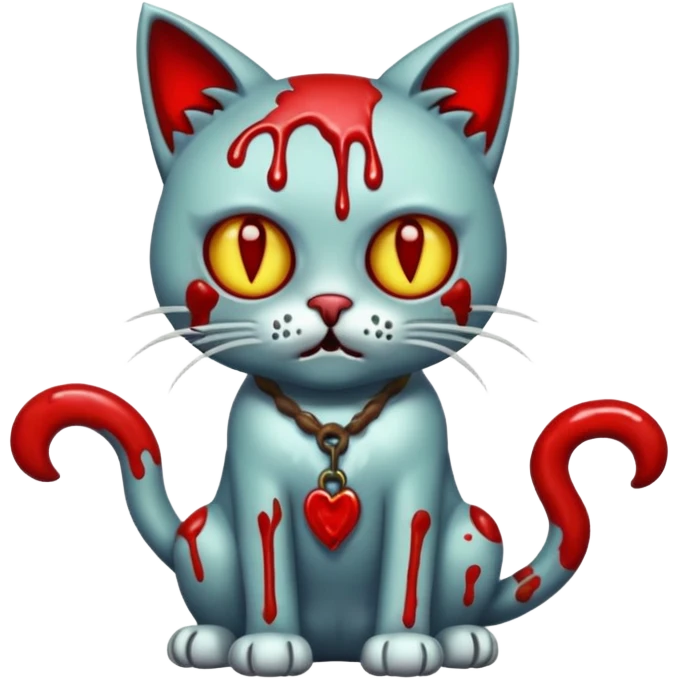 bloody zombie cat full body emoji