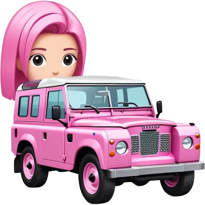 Pink Land Rover with HAIRDRESSER written on side  emoji
