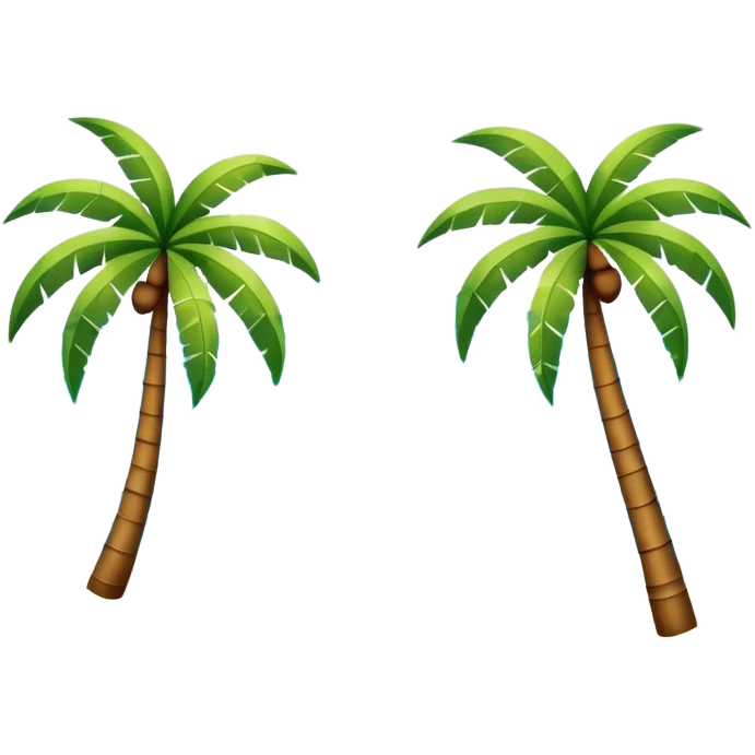 sunny beach with palm trees and waves emoji