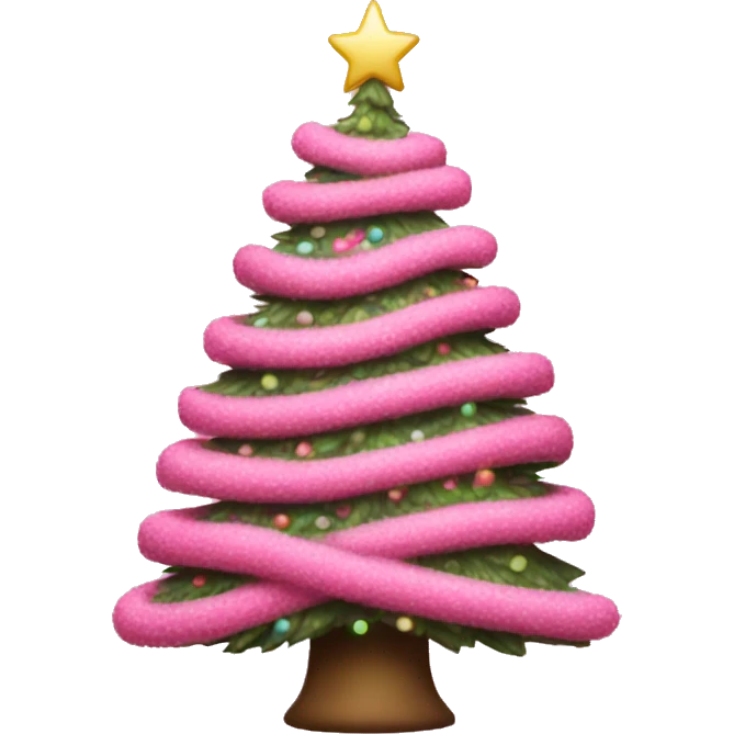 Pink Christmas tree  emoji