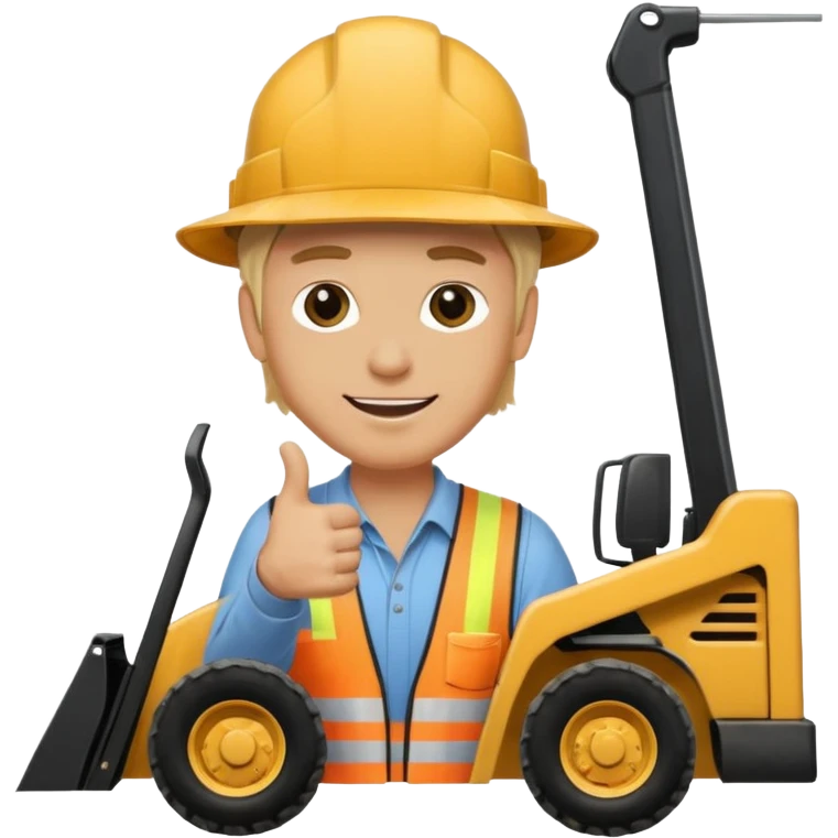 Blonde guy in a skid steer giving a thumbs up emoji