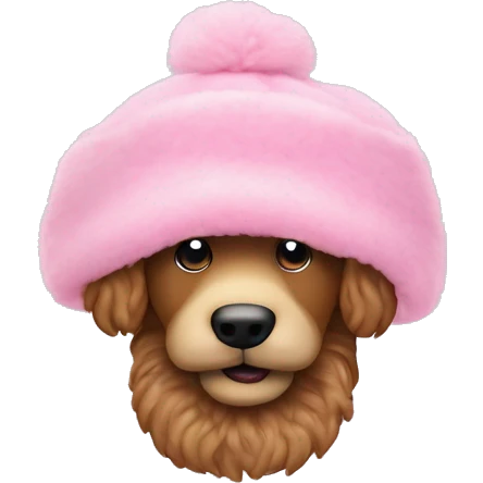 Einen Pudel der einen pinken Wintermantel trägt der weiße pomel vorne hat  emoji