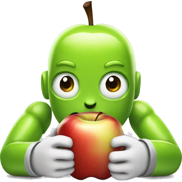 Android eating an Apple  emoji