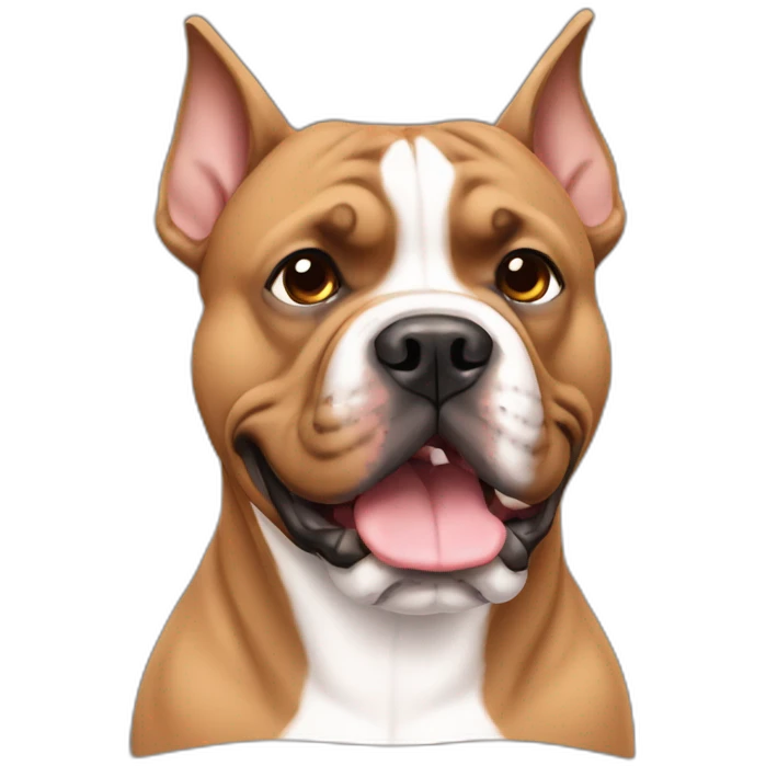 Brown american bully dog pointy ears emoji