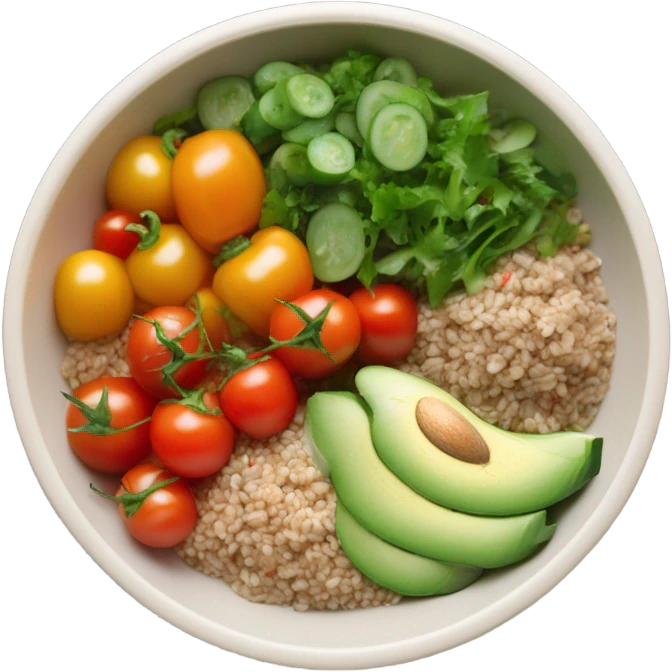 realistic bowl of healthy food emoji