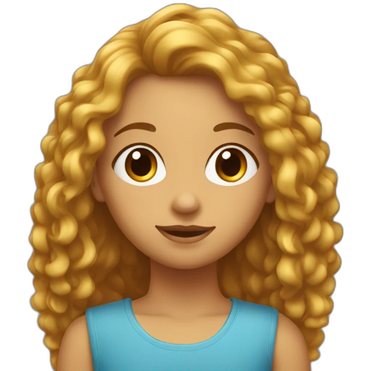 une fille avec les cheveux long et bouclés  emoji