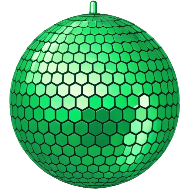 glitter green disco ball emoji