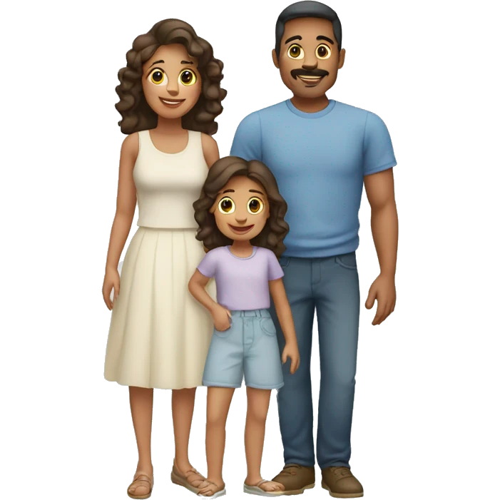 familia papa, mama, hermanos y 1 hermana emoji