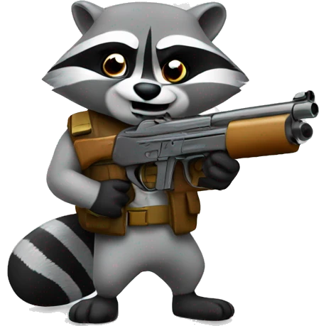 Raccon with gun emoji