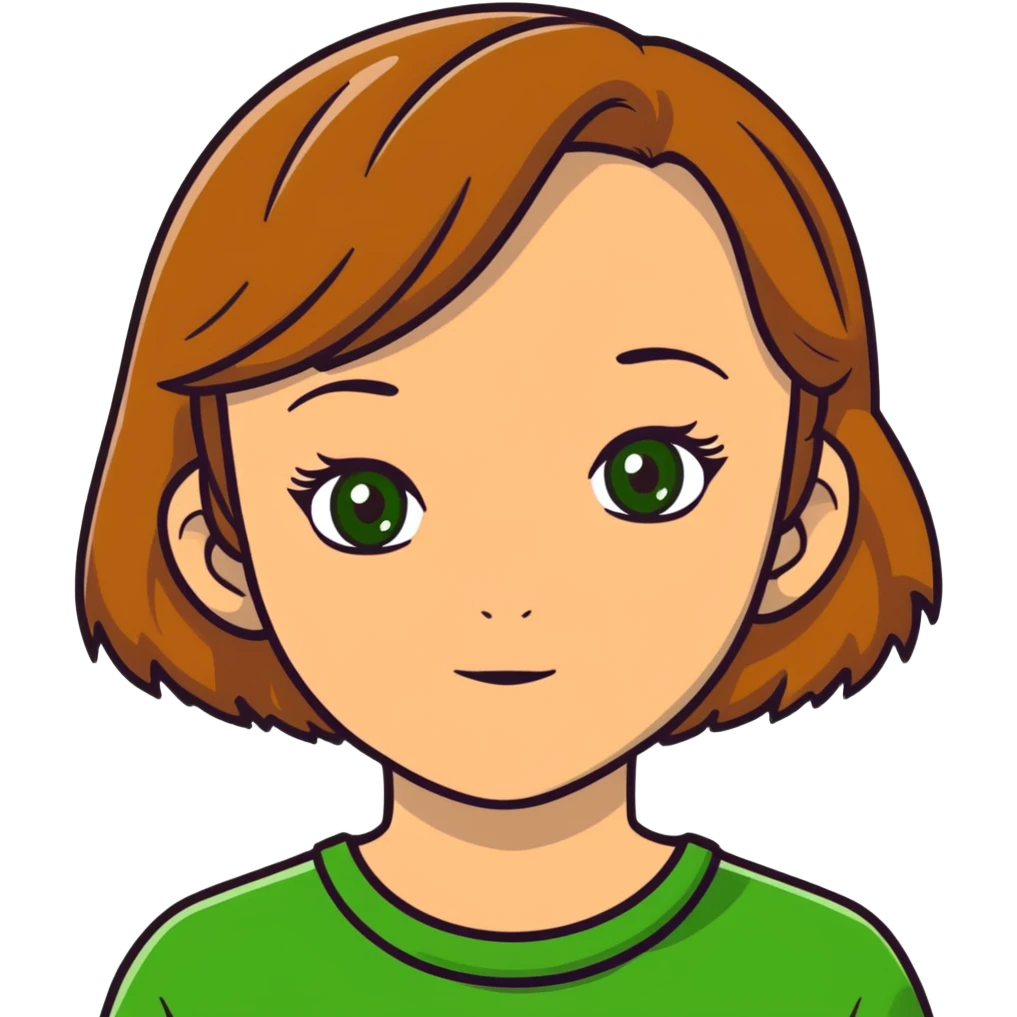 Girl with light brown hair and green eyes emoji
