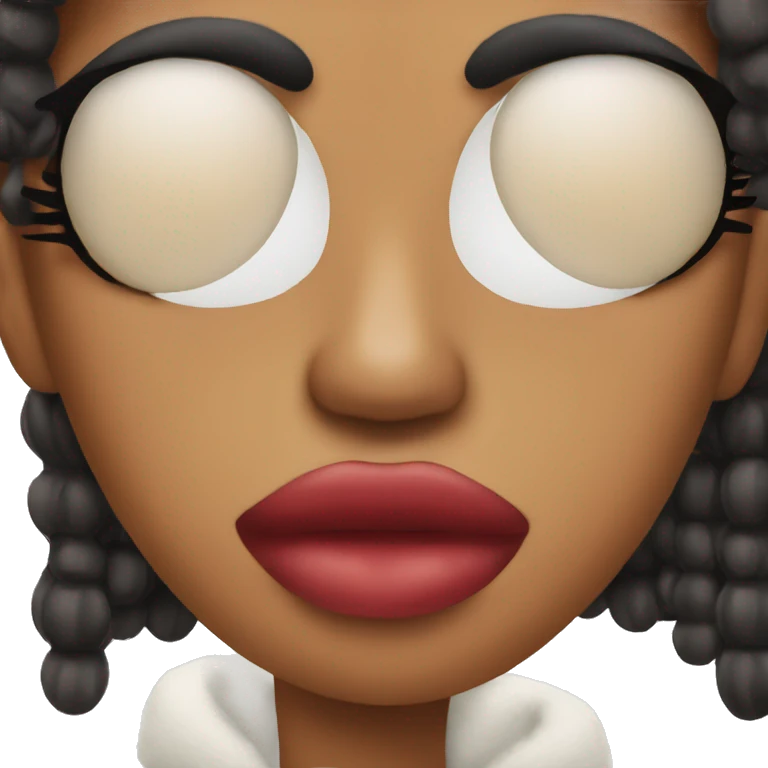 Emoji with lashes and kissing lips emoji