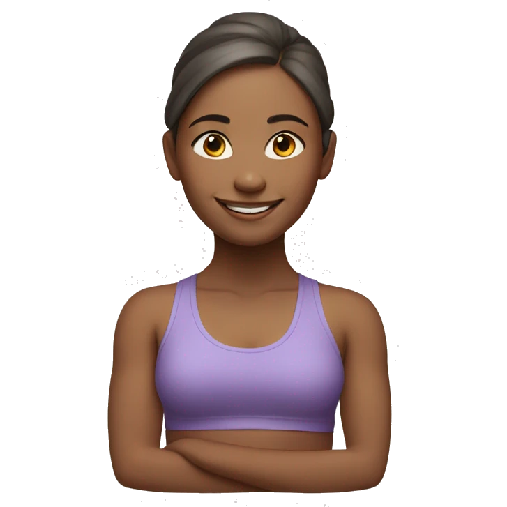 smiling girl in yoga outfit emoji
