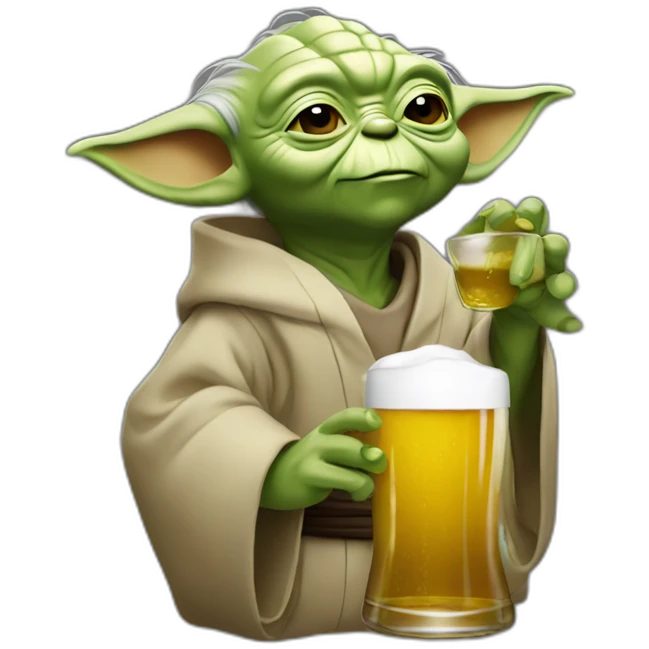 Yoda qui bois une bière emoji