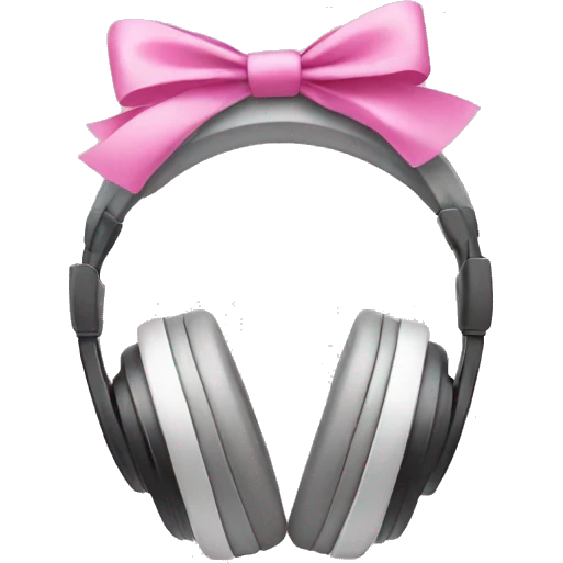 Headphones with pink bows  emoji