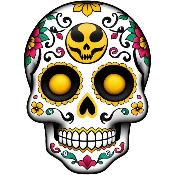 Sugar skull decorated with wu-tang clan logo emoji