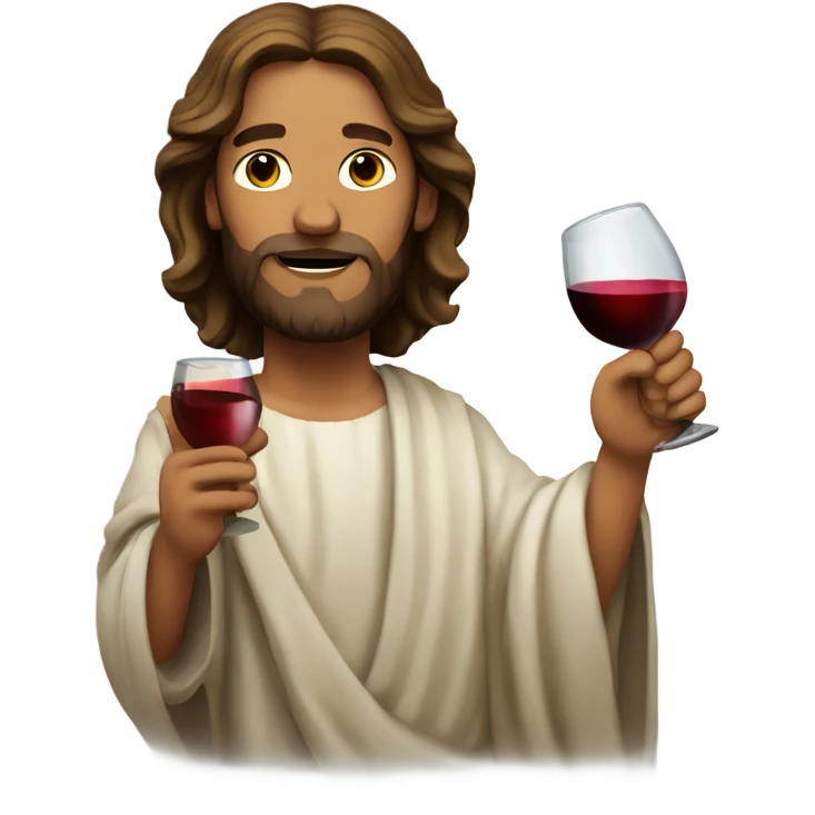Jesus drinking wine emoji