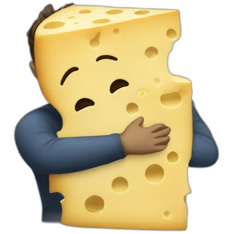 Men hug cheese emoji