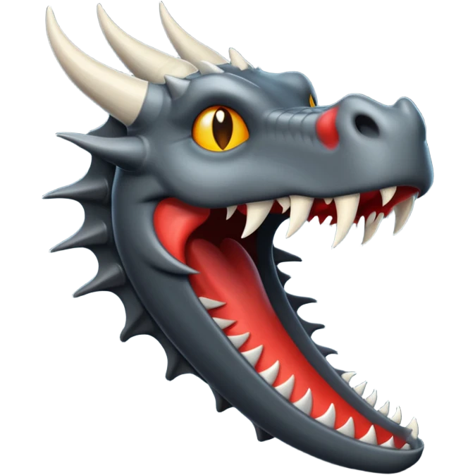 iOS style emoji, minimal dragon fang, dark fantasy object emoji