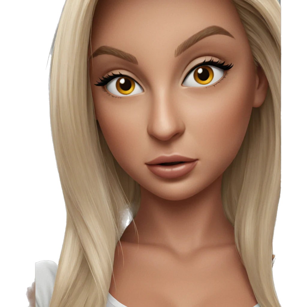 blonde girl portrait in traditional media emoji