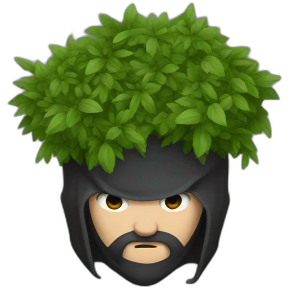 medieval evil spy hiding behind bush emoji