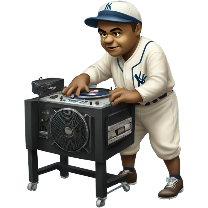 Babe Ruth playing DJ emoji