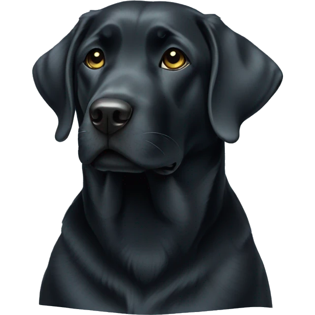 curled up Black Labrador with a light blue collar emoji
