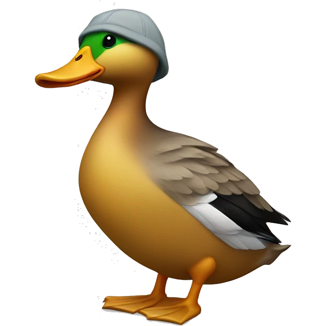 Duck wearing a hoodie emoji