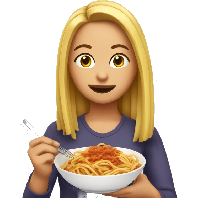 Brooke eating spaghetti  emoji