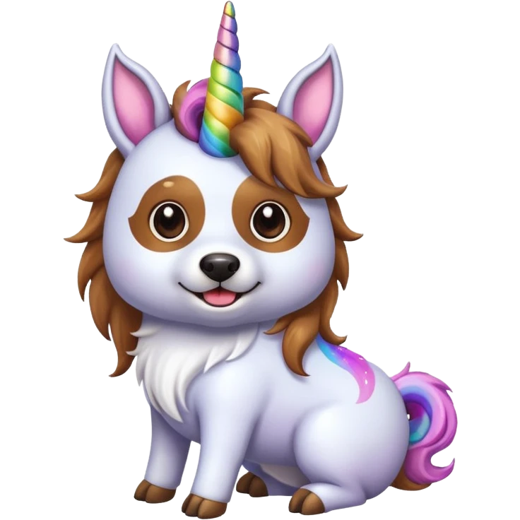 Half unicorn and half dog emoji